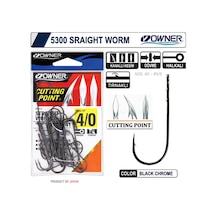 Owner 5300 Straight Shank Black Chrome İğne - 1 2/0