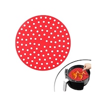 Renkli Isıya Dayanıklı Yıkanılabilir Silikon Fırın Ve Airfryer Yuvarlak Pişirme Matı 23 Cm Bx40 Çok Renkli
