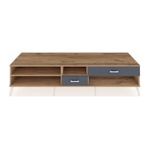 Kronos Tv Ünitesi 2 Raflı 2 Çekmeceli 220x59x51 Çam-çam/antrasit Atlas Çam/antrasıt - Atlas Çam