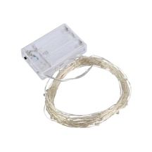 Teltree Led Renkli Işık Zinciri 10m 100 Ampul - Pil Kutulu Gümüş Bakır Tel - Ev, Bahçe, Noel Ağaçları, Festivaller İçin Dışarı/içeri Dekorasyon Işığı