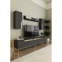 Tvr1803ag Meyra Tv Ünitesi Takımı Antrasit-gold 180cm Antrasit - Altın