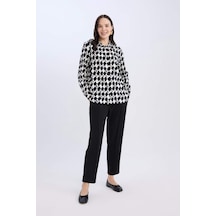 DeFacto Krep Pantolon Carrot Fit Basic Düz Beli Lastikli Dar Paça Cepli D5950AX24WNBK81 Siyah