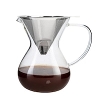 , Cam Kahve Demleme Çelik Süzgeçli 850 Ml, Tek Ebat, Çok Renkli Aeropress