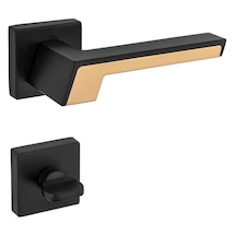 Crowni Siyah Gold Kare Rozetli Wc Banyo Kapı Kolu Koldoor 1 Takım