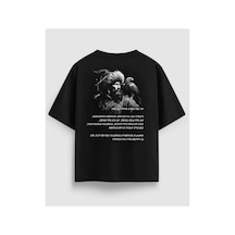 Yolo Street Oversize Beyaz Tişört Erkek Kartal Ve Savaşçı Baskılı, %100 Pamuk, Premium Kalite Streetwear Siyah