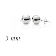 925 Ayar Gümüş Top Küpe - 3 Mm