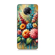 Xiaomi Poco F2 Pro Uyumlu Soyut Dokunuşta Bahar Buketi Desenli Silikon Kılıf Çok Renkli