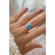 Gümüş 10x8 Mm Firuze Taşlı Yüzük Diğer