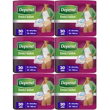 Depend Emici Külot Hasta Bezi Medium - Orta Kadın 180 Adet 6 Paket x 3