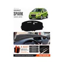 Chevrolet Spark 2009-2015 Uyumlu Torpido Örtüsü, Torpido Kılıfı - Siyah Gri