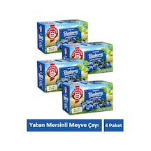 Yaban Mersinli Kafeinsiz Karışık Meyve Çayı Blueberry Çayı 4 Paket X 20 Süzen Poşet