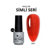 Momo Professional Kalıcı Oje S033 Altın Simli Alev Kırmızı 4 Ml