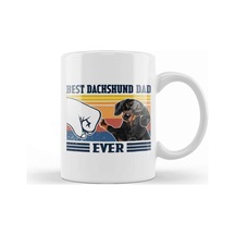 Best Dachshund Dad Ever Vintage Father Day Köpek Kupa Bardak Porselen Karışık