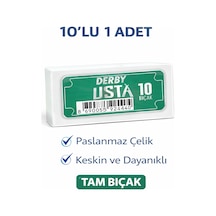 Derby Usta Çift Taraflı Jilet Tam Bıçak Berber Jileti 10lu 1 Paket