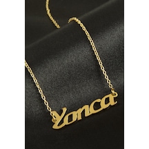 Yonca - 591 - İsimli - Novapazr - Kolye -sarı altın