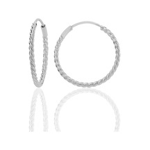 Gümüş 20 Mm Sık Burgu Halka Küpe Barcode Gümüş