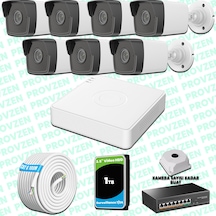 Provzen Hikvision 7 Kameralı Ip 1080p Mikrofonlu Güvenlik Kamerası Olay Anında Bildirim