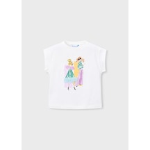 Mayoral Kız Çocuk Desenli T-shirt Krem - 03005