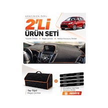 E-biz Ford C-max 2010-2014 Double Ekran Uyumlu Torpido + Tay Tüyü Çanta - Siyah-kahverengi - Fo001