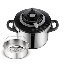Tefal P4550731 Clipso+ Chef 4 Pişirme Programlı 6 Litre Düdüklü Siyah