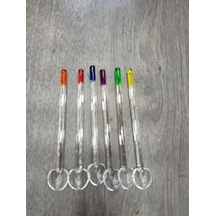 El Yapımı Cam Çay Kaşığı Renkli 12 Adet