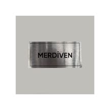 Aluminyum Kapı İsimliği Merdiven Yazılı Arkası Yapışkanlı 10x20 Cm