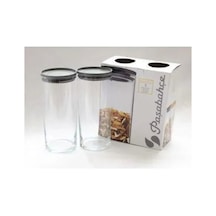 43756 Vacuum Glass Jar - 2 Adet Breakfast Club Gri Kapaklı Kavanoz 1230 Cc Orjin. Kutulu No Color
