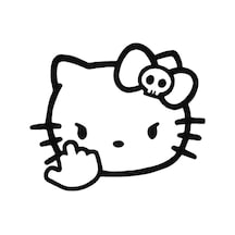 Hello Kitty Oto Motor Laptop Duvar Folyo Sticker 15 X 12 Cm