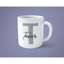 Kişiye Özel T Harfi İsimli Baskılı Kupa Bardak
