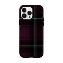 Velvoria Valestra Mürdüm Siyah Ekose Apple iPhone Uyumlu 13 Pro Magsafe Koruma Kılıfı Valestra Magline - Mürdüm Siyah Ekose