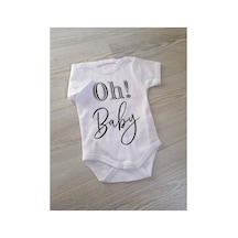 Babylimon Oh Baby Tasarım Beyaz Zıbın Body Beyaz - 132207972 Beyaz