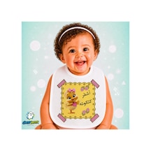 Ördekli Keten Bebek Mama Önlüğü Yumuşak - Emici - Yıkanabilir - Özel Tasarım P145 Çok Renkli