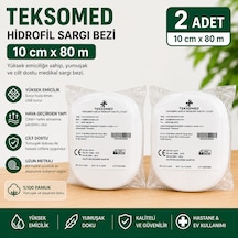 Teksomed 10cm 80m Hidrofil Sargı Bezi 2 Adet
