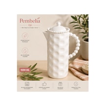 Beyaz Porselen 1000 Ml Yağdanlılk Sütlük Sürahi Beyaz