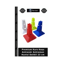 Premium Kurs Koşu Antrenör Antreman Hunisi Delikli 23 Cm Çok Renkli