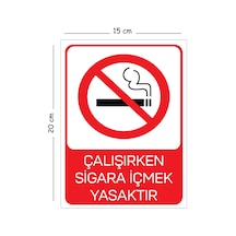 Metal Çalışırken Sigara İçmek Yasaktır 15x20 Cm Uyarı İş Güvenliği Levhası
