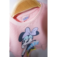 Supermino Minnie Mouse Lisanslı Kız Çocuk Tshirt 21352 Pembe