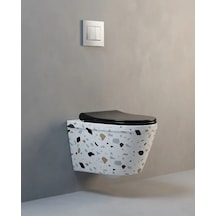 Terrazzo Kanalsız Asma Klozet Renkli