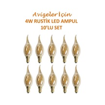 Cata 4281 Avizeler için Ince Duylu Led Ampul 4W Amber 10 Adet