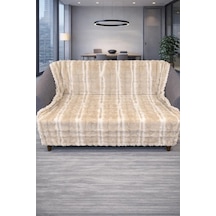 Su Yolu Tavşan Tüyü Kaymaz Tabanlı Koltuk Örtüsü 170x215 Cm Krem
