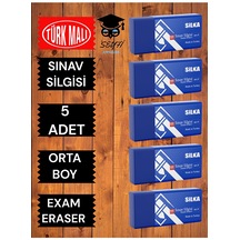5 Adet Orta Boy Sınav Silgisi Türk Malı