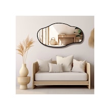 Ant Home Asimetrik Ayna, Konsol Aynası, Dresuar Aynası, Tuvalet Aynası, Boy Aynası 120x65 Cm Siyah