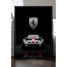 Ferrari 250 Gt Siyah Ahşap Çerçeveli Poster, Dekoratif Araba Duvar Tablosu