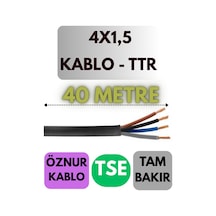 Öznur 4x1,5 Ttr Kablo Metre Seçenekli Siyah - 40 Metre