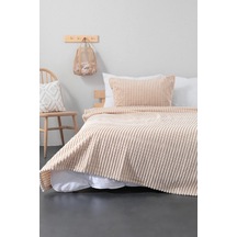Sarar Merinos Modern Lıne Tek Kişilik 2 Parça Battaniye Seti Bej Bej