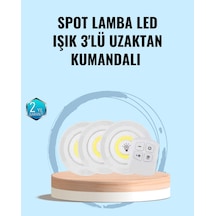 Hubrendy Tekno Ev Ofis Kamp İçin Uygun Uzaktan Kumandalı Yapışkanlı Kablosuz Led Spot Lambalar