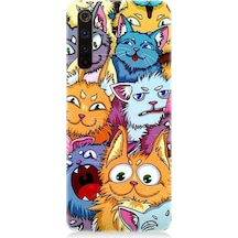 Realme 6 Pro Uyumlu Sevimli Kedi Ve Köpekler Desenli Silikon Kılıf