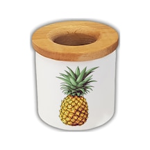 Ananas Baskılı Kalemlik Kalem Kutusu Beyaz