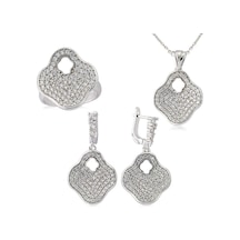 Casera's Gümüş Çiçek Kadın Set Csr2182055 Gümüş
