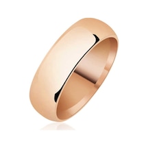 6 Mm Düz Bombeli Rose Gümüş Alyans (551177609)